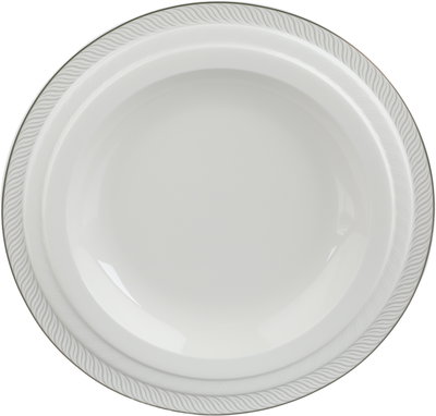 طقم تقديم سفرة بورسلان السيف غاليري، 65 قطعة، نقش فضي - أبيض product image 14