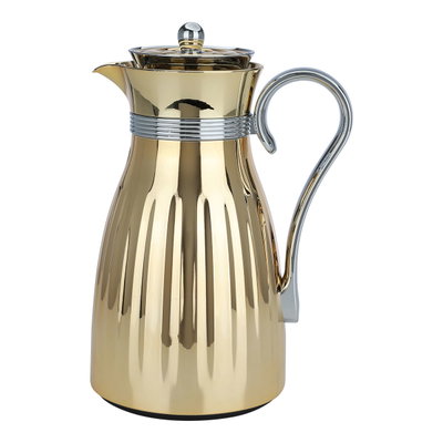Al Saif Gallery Danat thermos set, 1/0.7 liter, thermal glass inner shell, plastic outer shell - gold product image 5