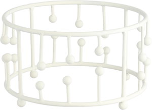 وعاء تقديم ستانلس استيل السيف غاليري، 16x16x9.5 سم، دائري، قاعدة أبيض - فضي product image 2