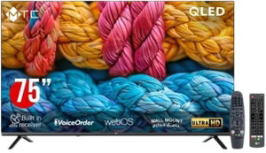 تلفزيون سمارت بدون اطار ام تي سي، 75 بوصة، 4K UHD، شاشة QLED، نظام ويب او اس، 2 ريموت ماجيك/عادي، QMT75UH700WOS - اسود product image