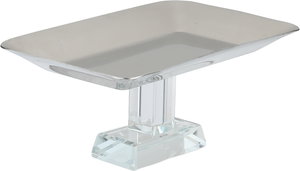 Al Saif Gallery Stainless Steel Serving Stand, 16x10x7 cm, Acrylic Base, Rectangular - Transparent Silver product image
