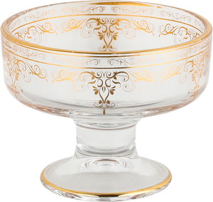 طقم كاسات ايس كريم الاميرات زجاج السيف بلص، 3 قطع - شفاف ذهبي product image 2