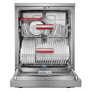 غسالة صحون توشيبا، 14 مكان، 2 رف، 6 برامج، منطقة غسيل مزدوج، DW-14F5ME(S)-SA - فضي product image 5