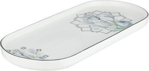 صحن تقديم حلا بورسلان السيف غاليري، نقش وردة سماوي، 31x14x2 سم - متعدد الالوان product image 2