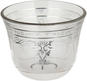 Saif Plus Saudi Arabian Glass Coffee Cup Set, 12 Pieces - Clear Silver product image 2