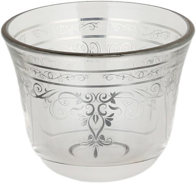 Saif Plus Saudi Arabian Glass Coffee Cup Set, 12 Pieces - Clear Silver product image 2