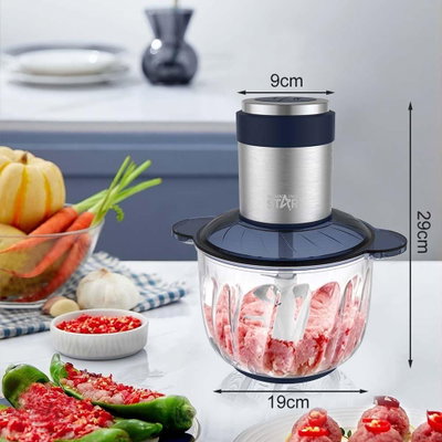 قطاعة طعام ويننج ستار، 3 لتر، 300 واط، 4 شفرات، ST-5582 - فضي شفاف product image 2
