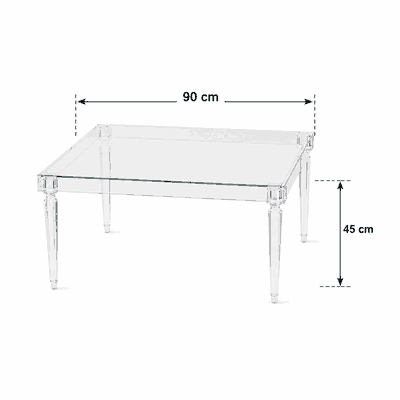 طقم طاولات اكريلك و معدن، 5 قطع - شفاف product image 3