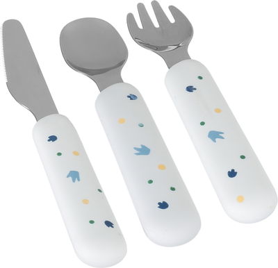 طقم ادوات مائدة استيل السيف غاليري، 3 قطع، يد سيليكون - بيج product image 1