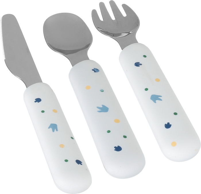 طقم ادوات مائدة استيل السيف غاليري، 3 قطع، يد سيليكون - بيج product image 1