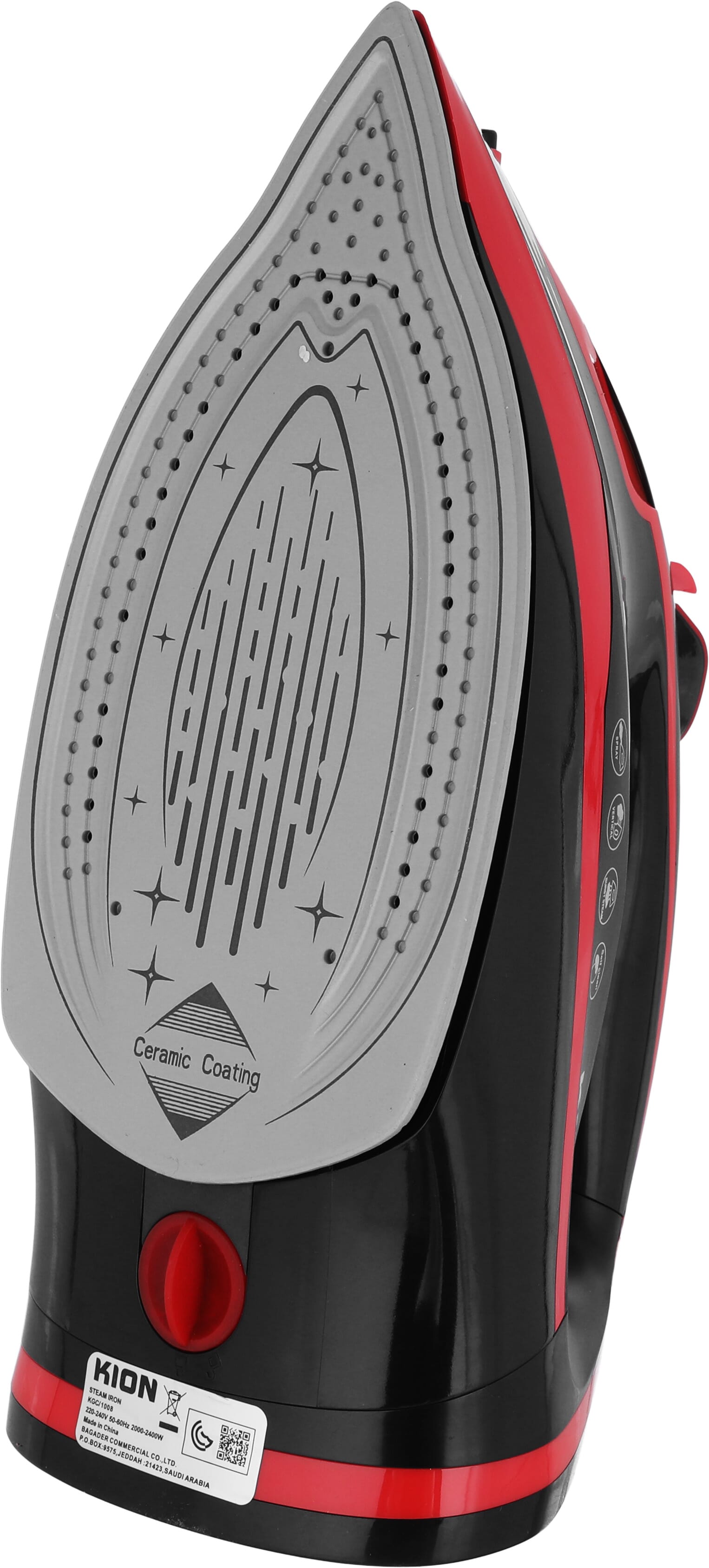 Kion KGC1008 Steam Iron, 2400 Watt, 350 Ml, Ceramic Soleplate - Black product image 3