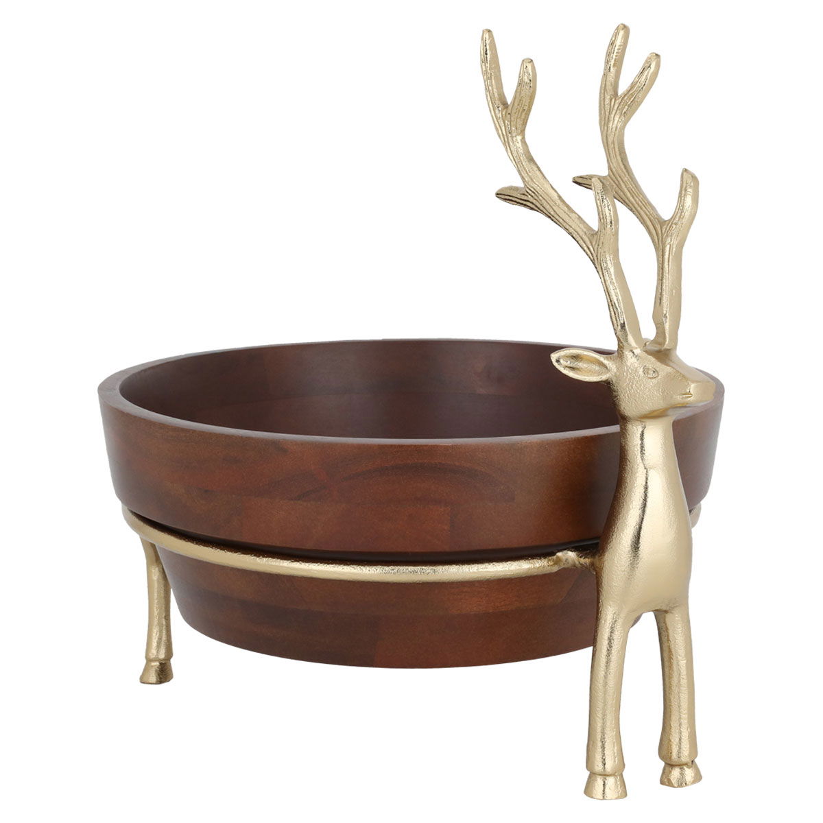 Al Saif Gallery wooden serving bowl, circular, with a gold-brown base product image