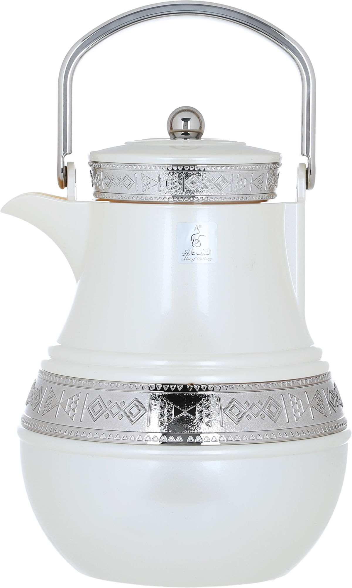 Al Saif Gallery Amal thermos set, 1 liter, thermal glass inner shell, plastic outer shell - white product image 6