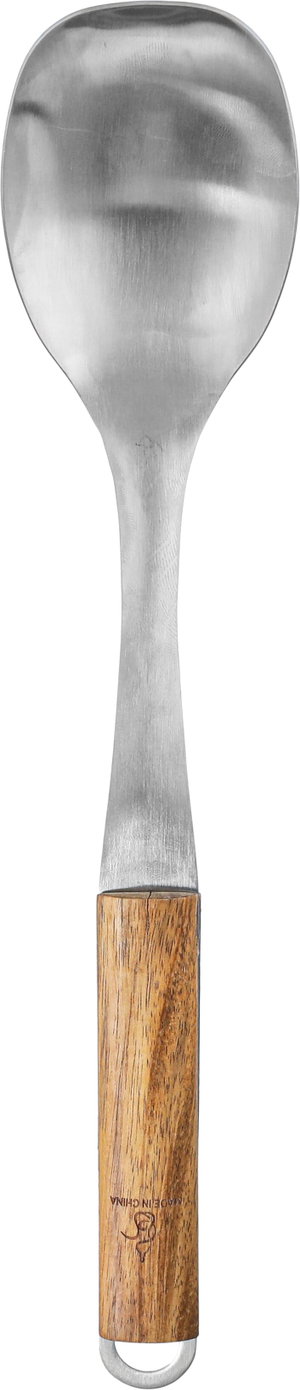 ملاعق تقليب الطعام بيد خشب السف غاليري - فضي بني product image 2
