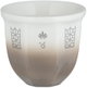 فنجان قهوة عربي سعودي بورسلان السيف غاليري، مضلع، زخارف فنية - أبيض بيج product image 1