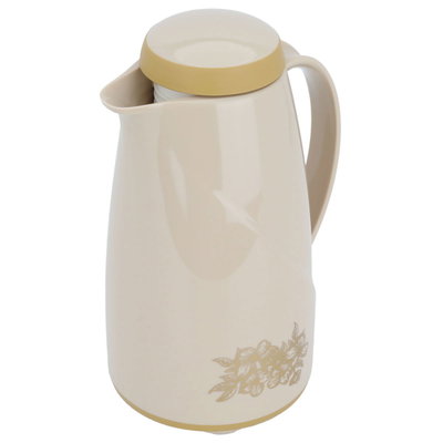 Helios thermos, 1 liter, thermal glass inner container, plastic outer shell - beige product image 3