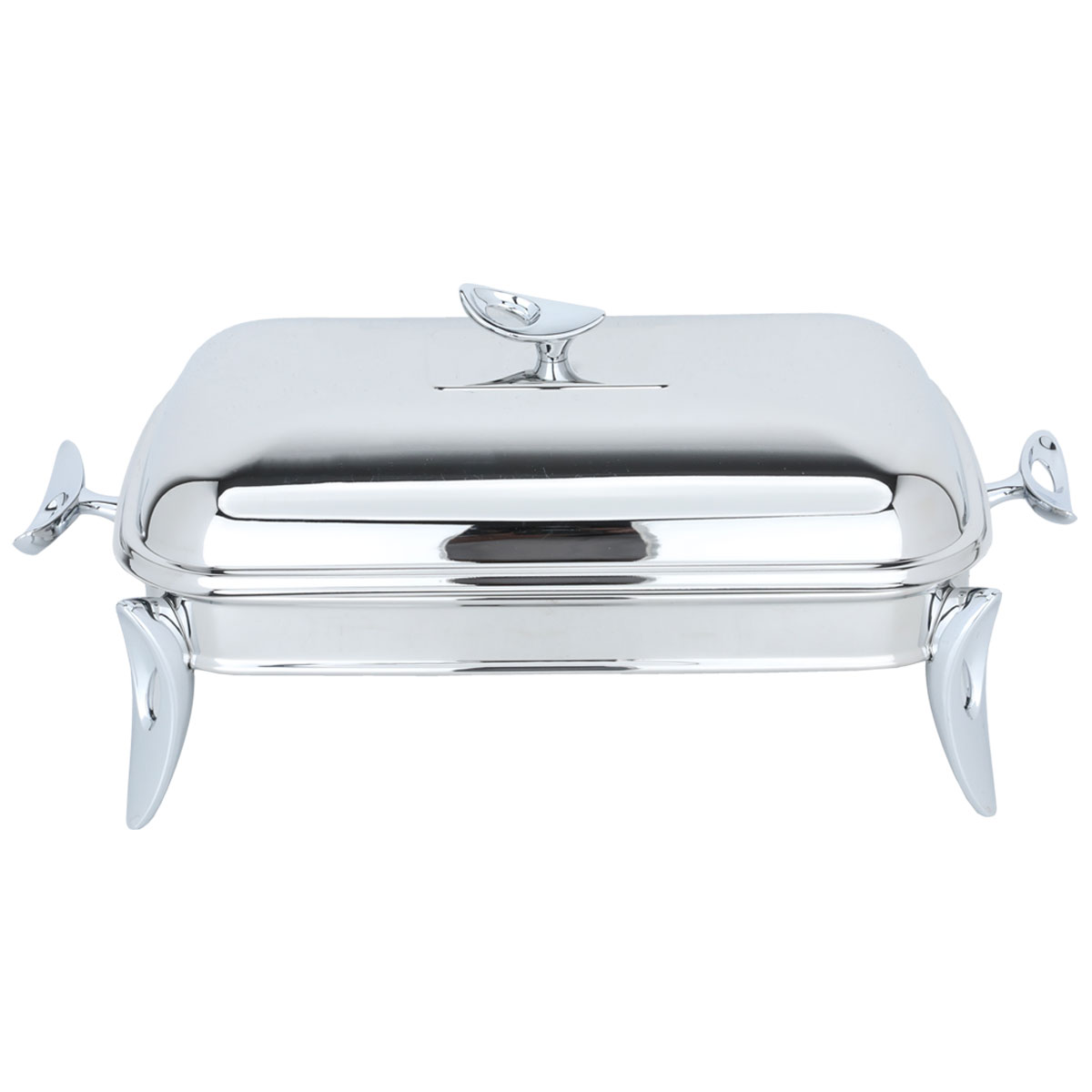 Al Saif Gallery Steel Buffet Warmer + Glass, 24 x 39 cm, Large Rectangular - Transparent Silver product image 1