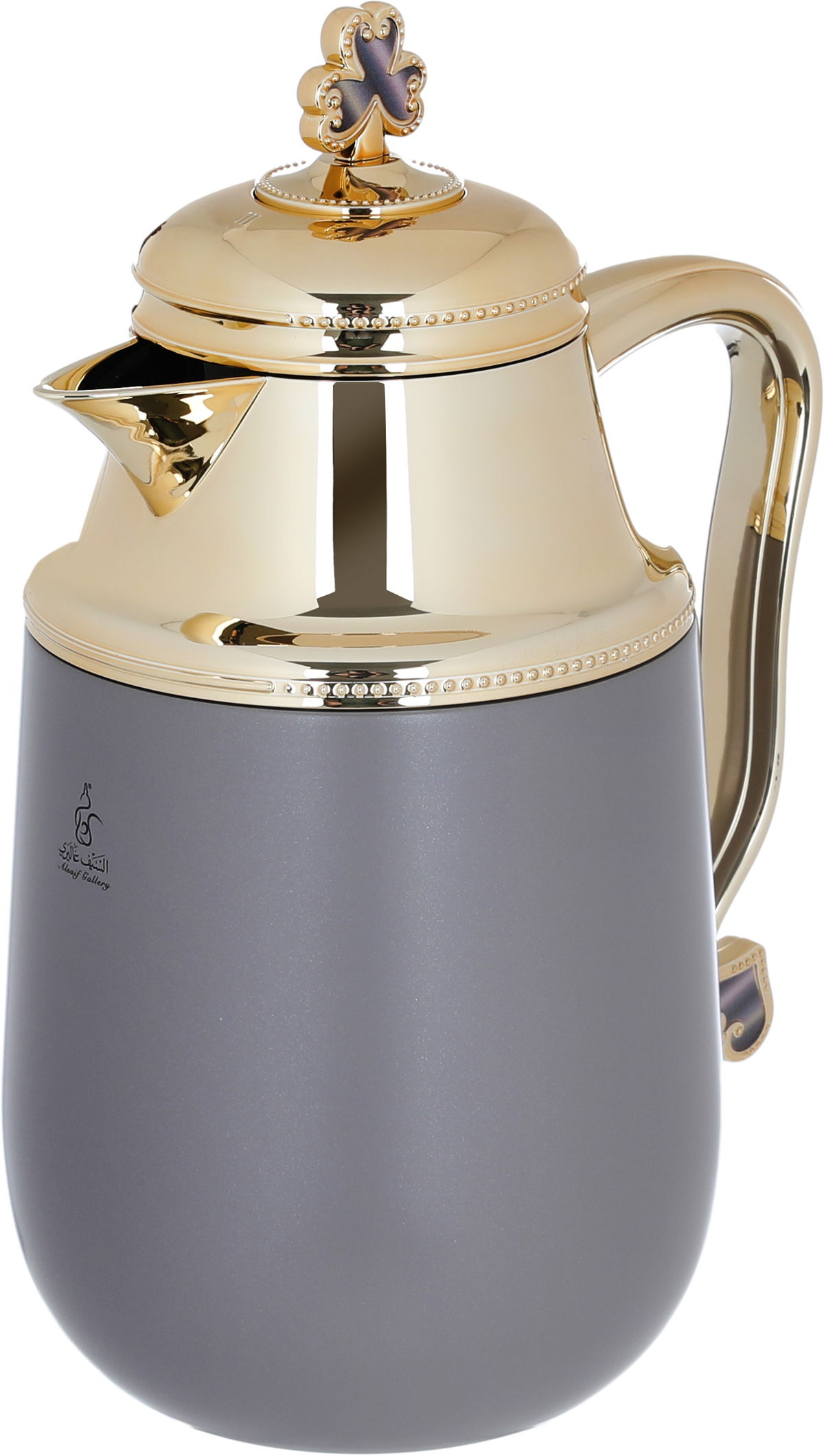 Al Saif Gallery Fatima thermos set, 1/0.7 liter, two pieces, thermal glass inner shell, steel outer shell - Cappuccino product image 3