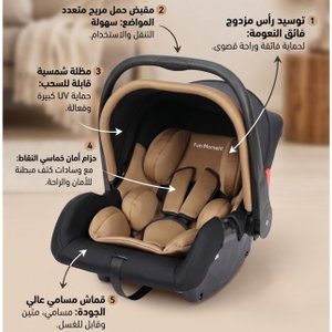 Fun Moment Child Car Seat, Up to 15 Months, Adjustable, Safety Harness - Black Brown product image 2
