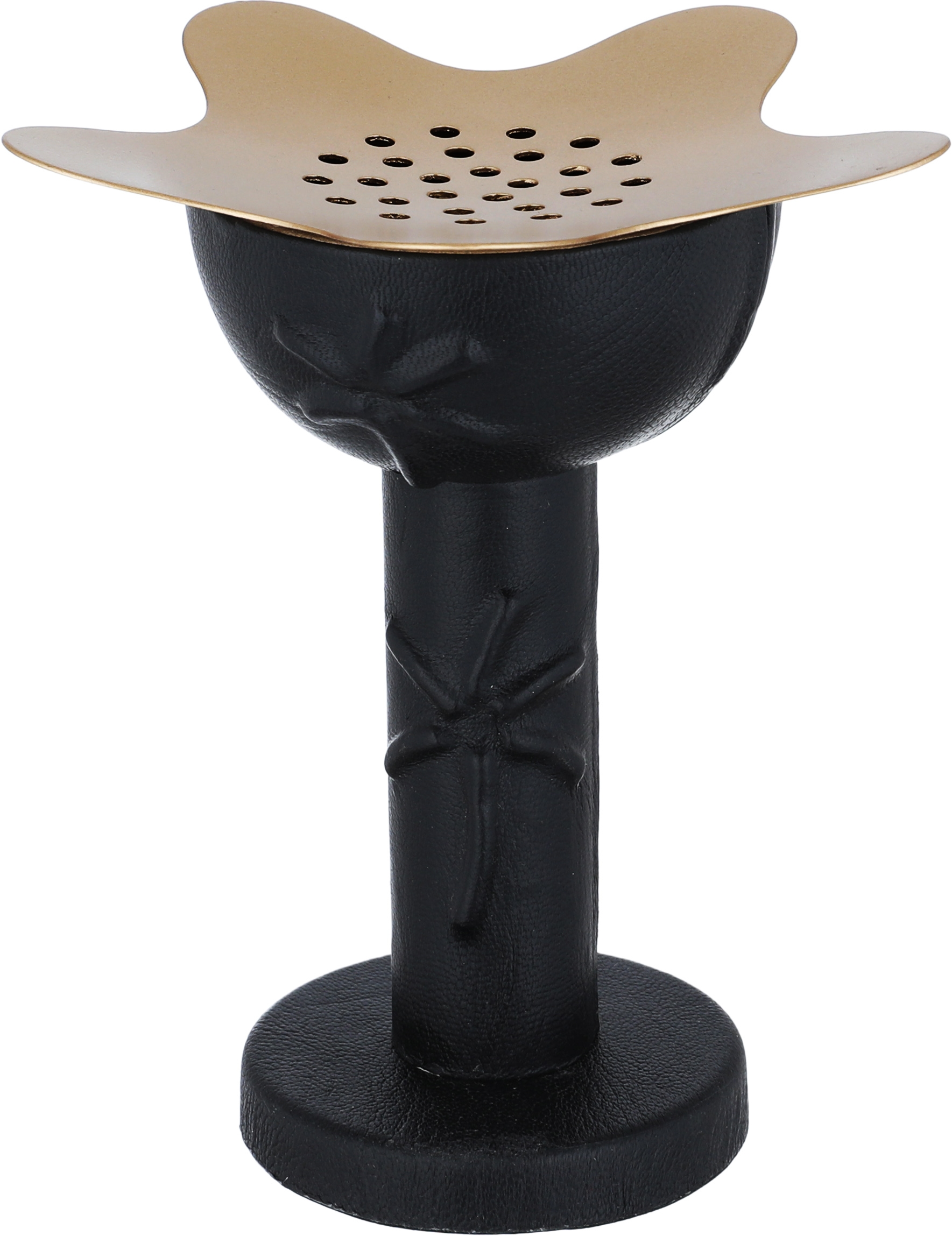 Al Saif Gallery Steel Incense Burner, 13.5x13.5x17.5 cm - Black Gold product image 1