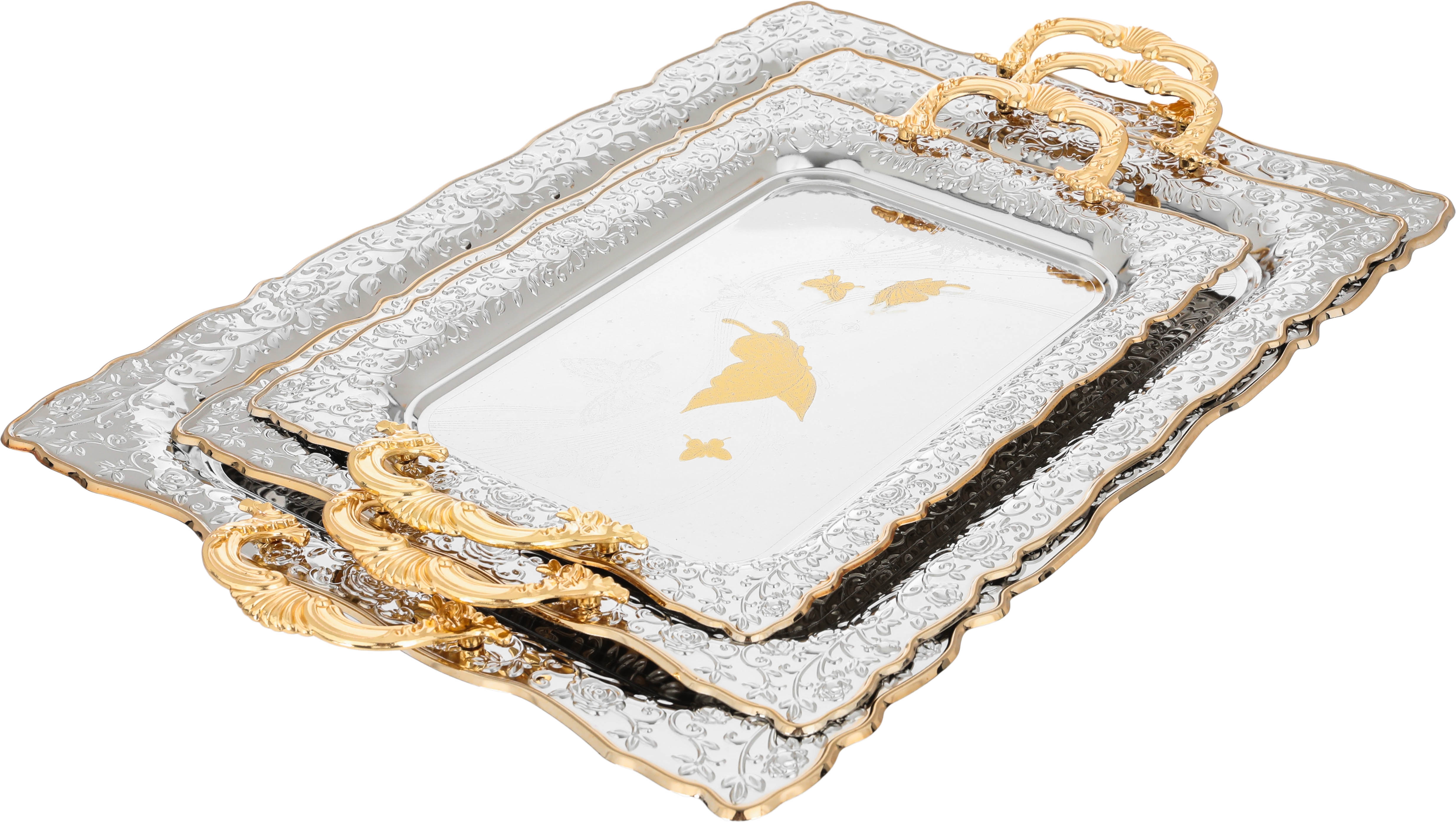 طقم طوفريات كندا استيل السيف بلص، 3 قطع، مستطيل - فضي ذهبي product image