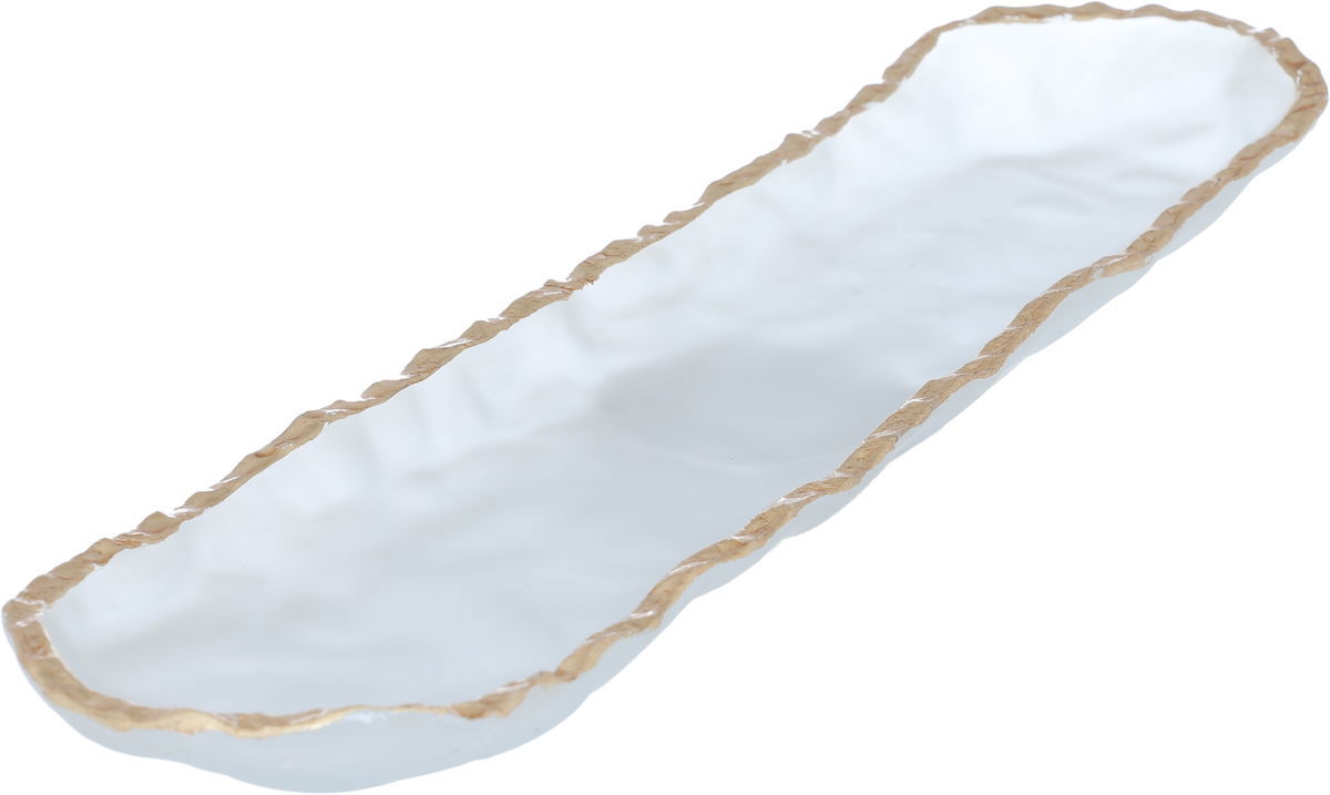 صحن حلا زجاج السيف غاليري، 41×10×2.5 سم، بيضاوي - شفاف ذهبي product image 4