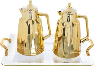 Al Saif Gallery Lamia thermos set with Tofreya , glass inner container, plastic outer shell - gold product image 2