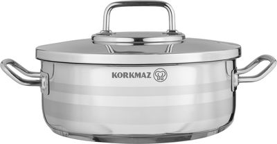 قدر بغطاء ستانلس ستيل استرا 2 كوركماز، 6 لتر، 28 سم - فضي product image 1