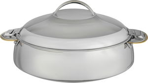 حافظة طعام سالي ستانلس استيل بوهارا، 8 لتر، دائري - فضي ذهبي product image