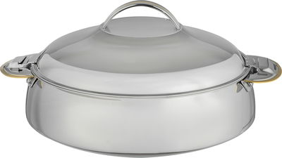 حافظة طعام سالي ستانلس استيل بوهارا، 8 لتر، دائري - فضي ذهبي product image 1