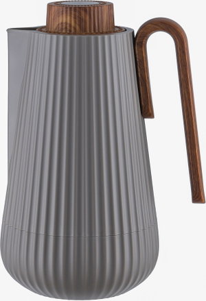 Glory Thermos, 0.7 Liter, Wooden Handle, Glass Interior, Wooden Pump - Cappuccino product image 2