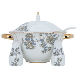 Al Saif Gallery Porcelain Dinner Set, Rose Pattern, 61 Pieces - White product image 3
