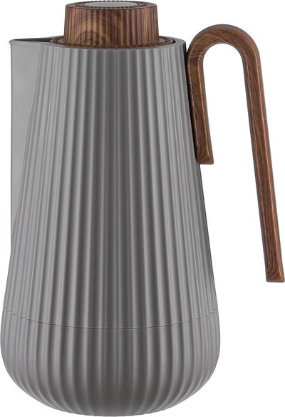 Glory Sumo Thermos, 1 liter, wooden handle, glass interior, wooden pump - cappuccino product image 1