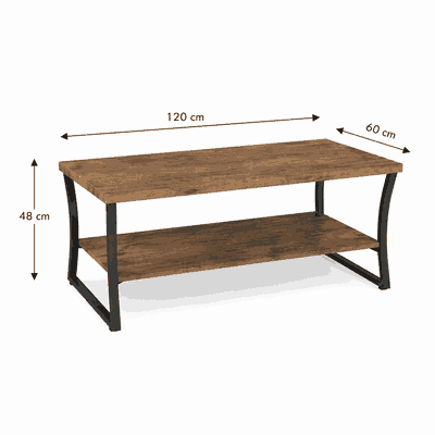 طقم طاولات خشب MDF و معدن، 5 قطع - اسود بني product image 4
