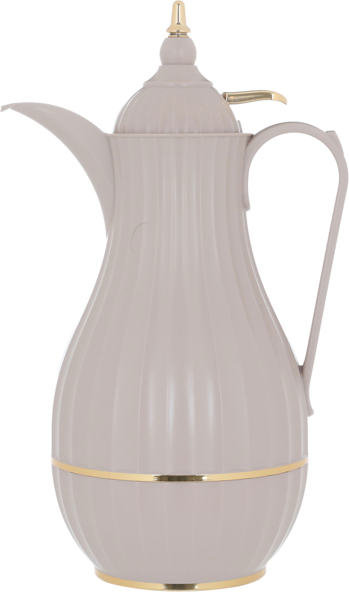 Tamim Dallah-shaped thermos from Al Saif Gallery , 0.60 liters, thermal glass inner container, plastic outer shell - light brown product image 1