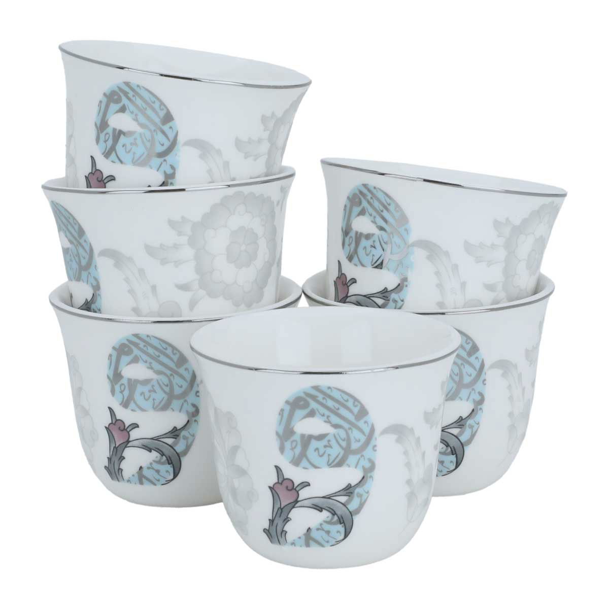 Al Saif Gallery porcelain coffee cup set, 12 pieces - white product image
