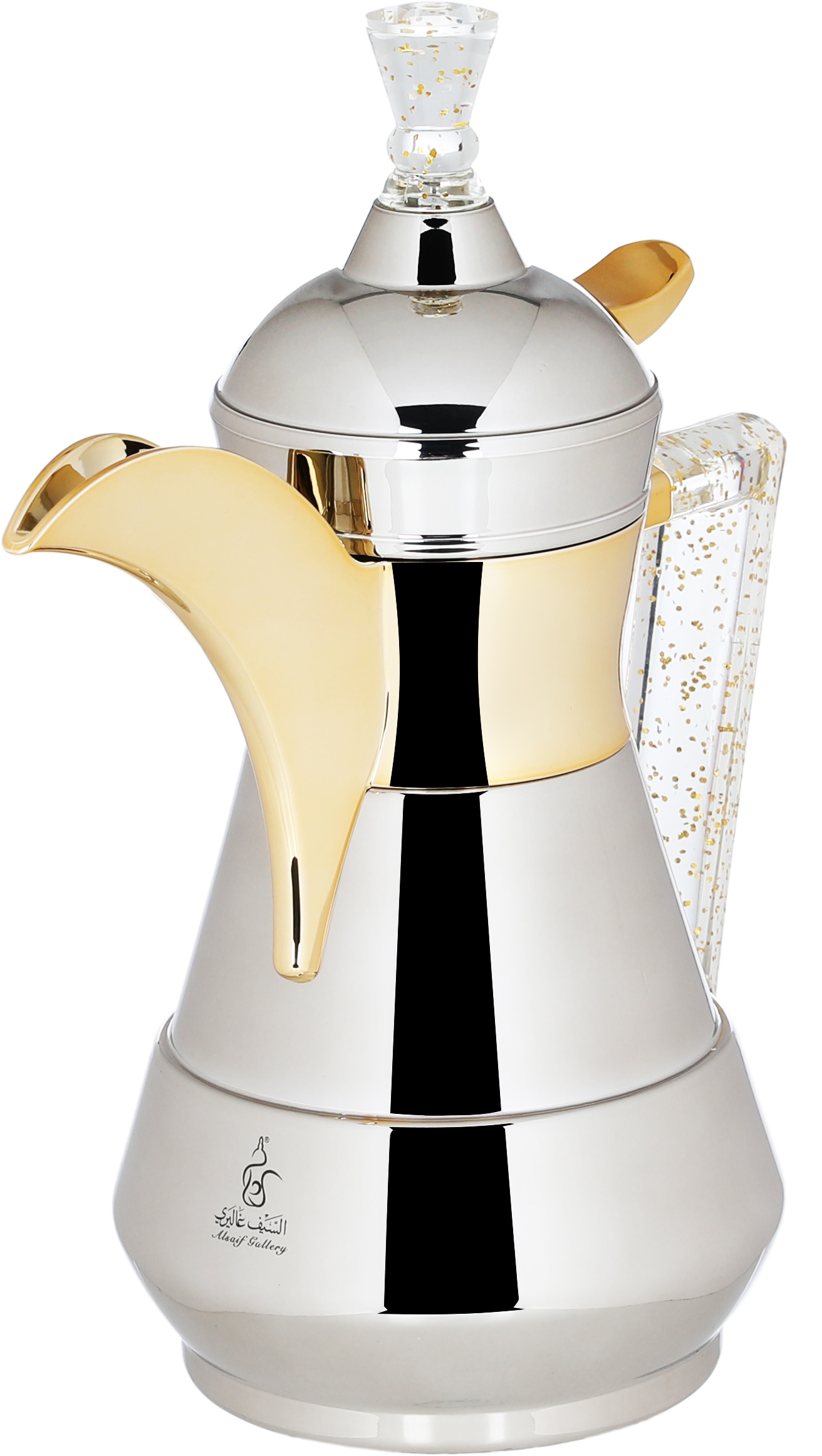 Thermos (Dallah Sulaiman 2) Al Saif Gallery steel, 0.35 liters - silver and gold product image 2
