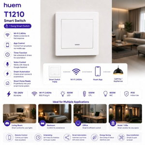 Norco Plus Smart Single Switch, 500W, Wi-Fi enabled, IP20 protection rating - White product image 2
