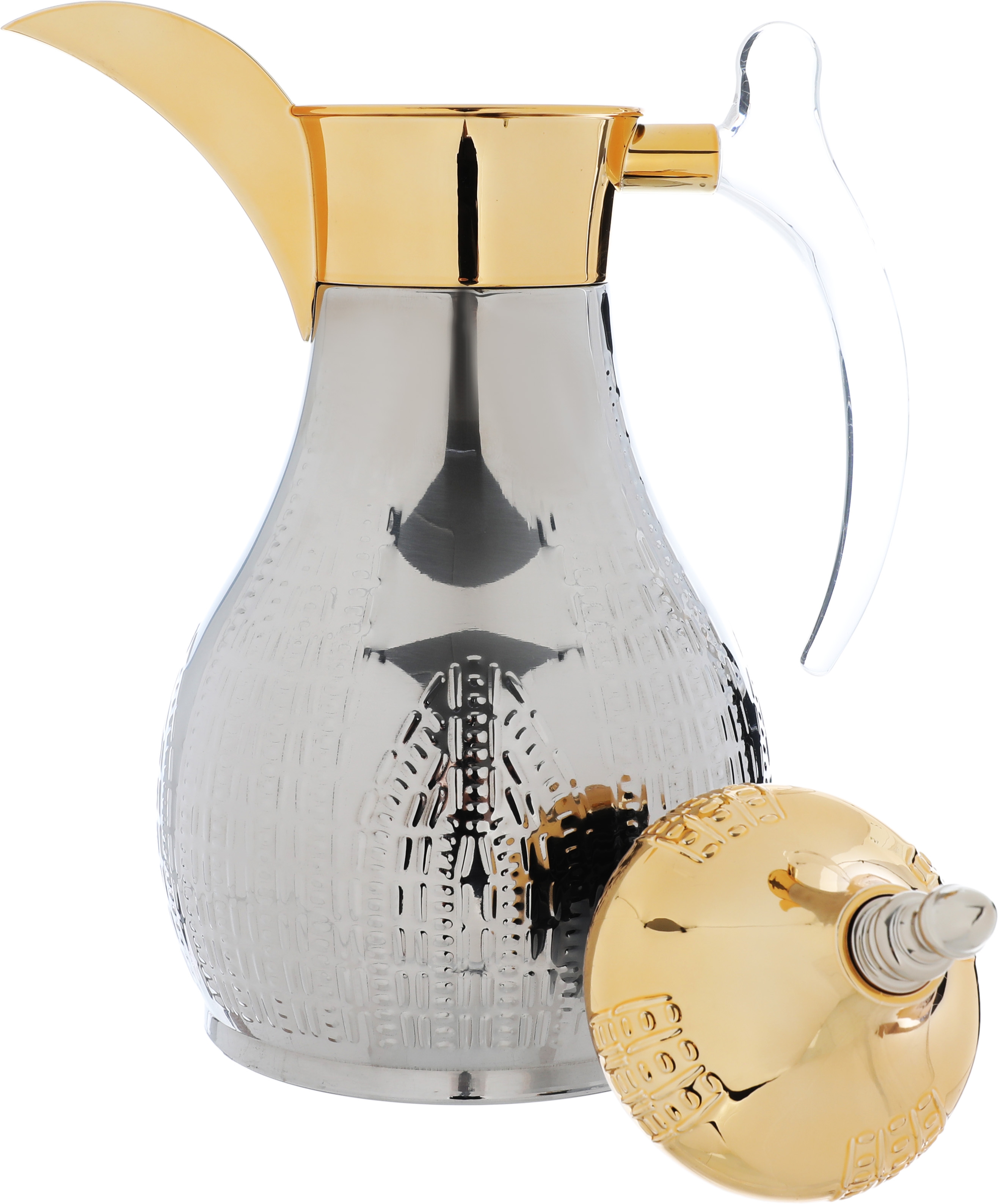 Al Saif Gallery Haila Thermos set, 1.2/1.2 litres, two pieces, steel inner case, steel outer case - silver and gold product image 9