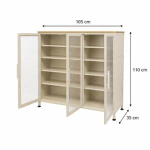Modern buffet made of MDF wood and metal, 110×105×35 cm - Wooden product image 2