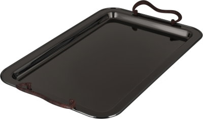 طقم صواني تقديم استيل الجهوري، 3 قطع - اسود لامع product image 3