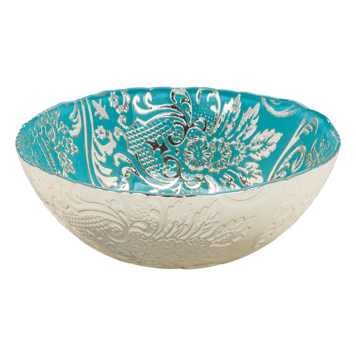 Al Saif Gallery Glass Serving Bowl, 15X15X6 Cm - Turquoise product image