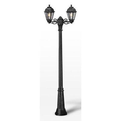 Double garden pole made of durable resin plastic, E27 bulb base, 61 x 210 cm - Black product image 3