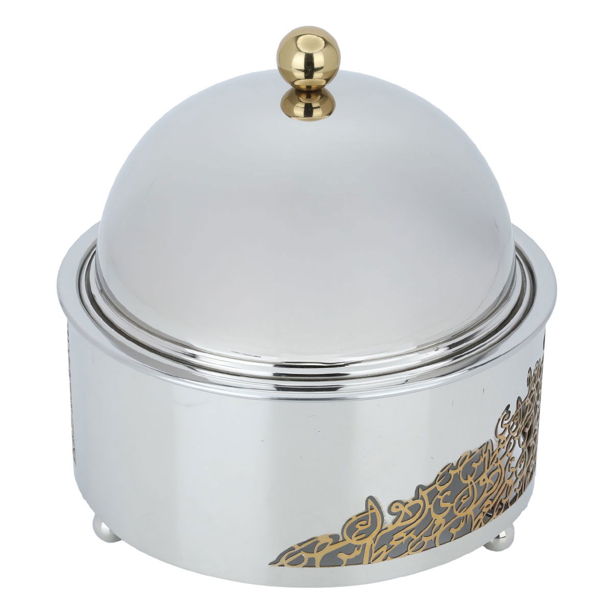 Al Saif Gallery steel food warmer, 24 x 24 x 24 cm, with base - silver product image 2