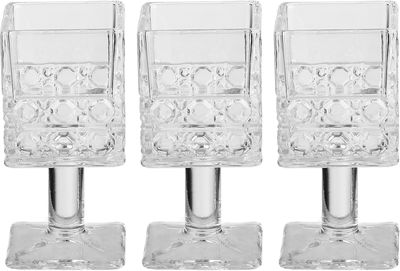 Al Taj Home Trading Establishment Crown Home Foundation Glass Serving Set, 70ml, 3 Pieces, Square, Base - Clear product image 1