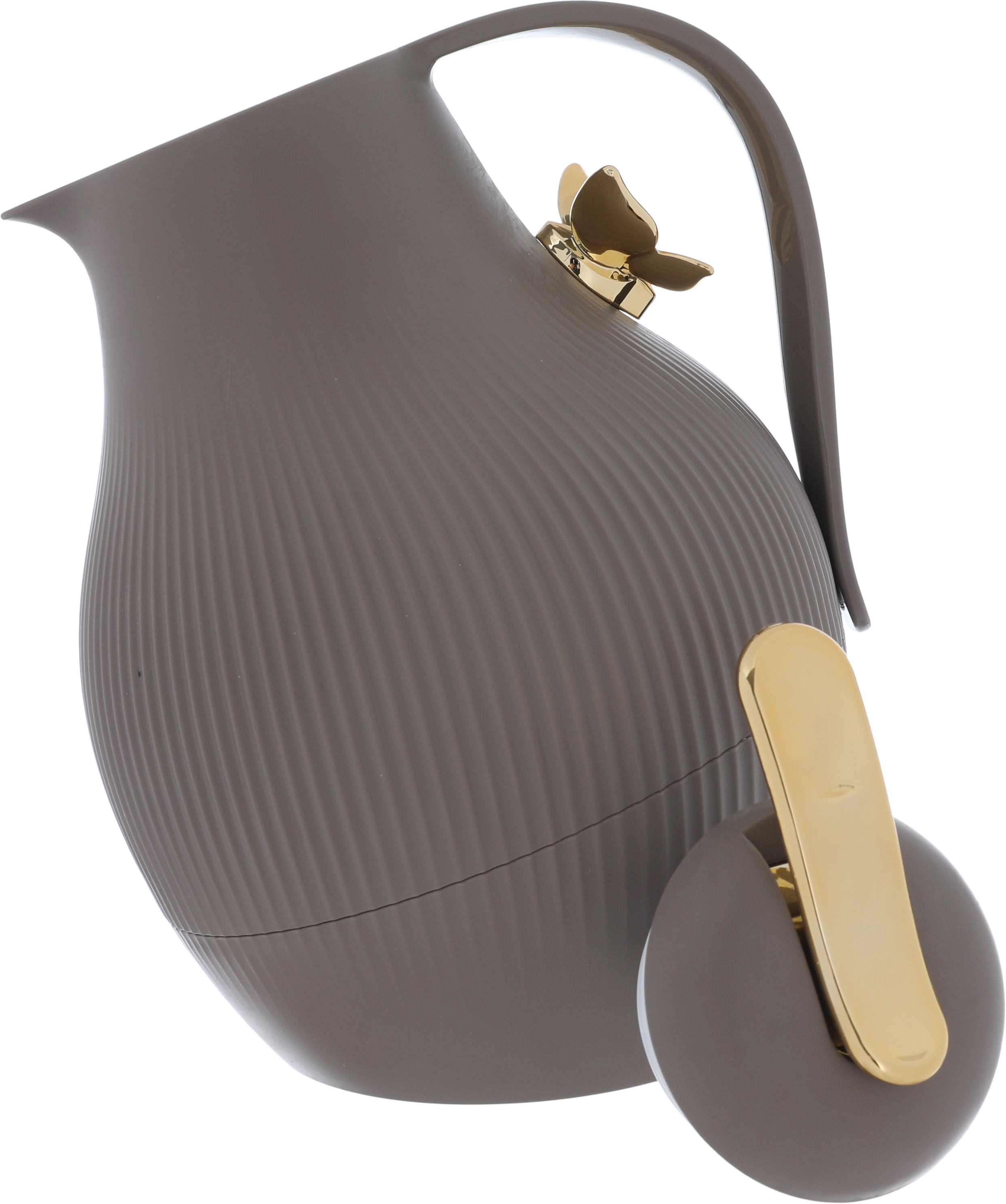 Al Saif Gallery Dora thermos, golden butterfly, 1 liter, thermal glass inner shell, plastic outer shell - Cappuccino product image 3