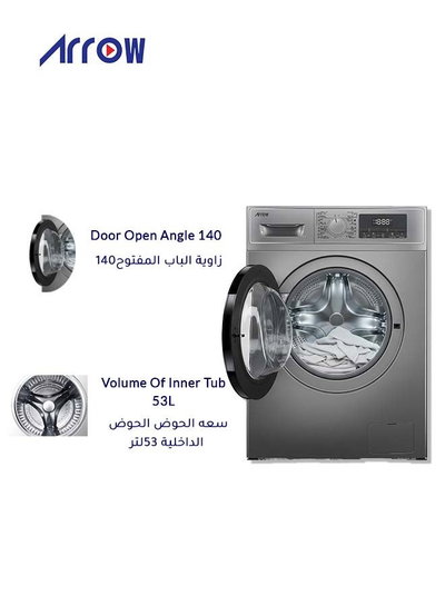 غسالة اوتوماتيك ارو، 8 كجم، 16 برنامج، 1200 دورة في الدقيقة، شاشة LED، تحميل امامي، RO-09FWTS-01 - رمادي غامق product image 3