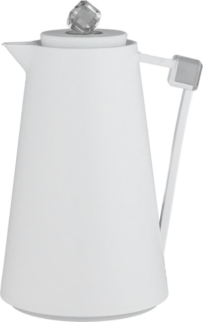 Everest Diamond Plastic Thermos, 1 Liter, Glass Inner Container, Push Button - Transparent White product image 2
