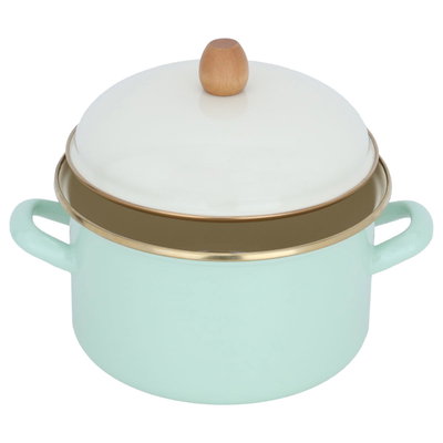 قدر استيل السيف غاليري، 20 سم، حافة ذهبي - أخضر فاتح product image 3