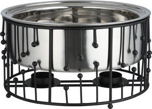 Al Saif Gallery Stainless Steel Food Warmer, 2 Liter, Double Bowl, Round, Black-Silver Base product image 2